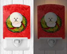 Load image into Gallery viewer, Bichon Frise Cristmas Wreath Ceramic Night Light SS4213CNL