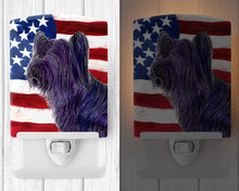 Load image into Gallery viewer, USA American Flag with Skye Terrier Ceramic Night Light SS4219CNL