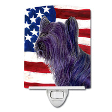 Load image into Gallery viewer, USA American Flag with Skye Terrier Ceramic Night Light SS4219CNL
