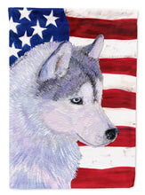 Load image into Gallery viewer, USA American Flag with Siberian Husky Garden Flag – Decorative Outdoor Yard Flag