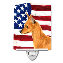 Load image into Gallery viewer, USA American Flag with Min Pin Ceramic Night Light SS4222CNL