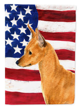 Load image into Gallery viewer, USA American Flag with Min Pin Garden Flag – Decorative Outdoor Yard Flag