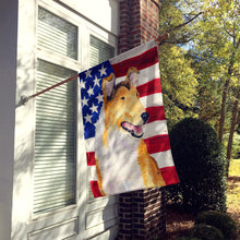 Load image into Gallery viewer, USA American Flag with Collie Smooth Flag Canvas House Size