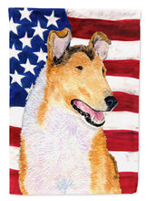Load image into Gallery viewer, USA American Flag with Collie Smooth Garden Flag – Decorative Outdoor Yard Flag