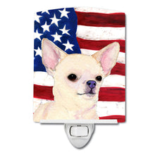 Load image into Gallery viewer, USA American Flag with Chihuahua Ceramic Night Light SS4228CNL