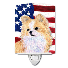 Load image into Gallery viewer, USA American Flag with Chihuahua Ceramic Night Light SS4229CNL