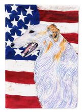 Load image into Gallery viewer, USA American Flag with Borzoi Flag Canvas House Size