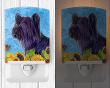 Load image into Gallery viewer, Skye Terrier in Summer Flowers Ceramic Night Light SS4232CNL