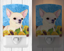 Load image into Gallery viewer, Chihuahua in Summer Flowers Ceramic Night Light SS4241CNL