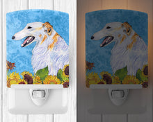 Load image into Gallery viewer, Borzoi in Summer Flowers Ceramic Night Light SS4244CNL