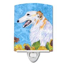 Load image into Gallery viewer, Borzoi in Summer Flowers Ceramic Night Light SS4244CNL