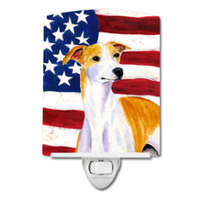 Load image into Gallery viewer, USA American Flag with Whippet Ceramic Night Light SS4246CNL
