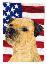 Load image into Gallery viewer, USA American Flag with Border Terrier Flag Canvas House Size