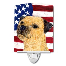 Load image into Gallery viewer, USA American Flag with Border Terrier Ceramic Night Light SS4247CNL