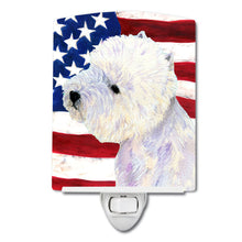 Load image into Gallery viewer, USA American Flag with Westie Ceramic Night Light SS4249CNL