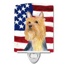 Load image into Gallery viewer, USA American Flag with Silky Terrier Ceramic Night Light SS4250CNL