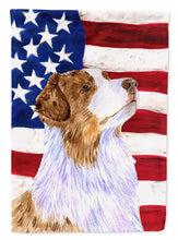 Load image into Gallery viewer, USA American Flag with Australian Shepherd Flag Canvas House Size