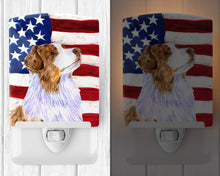 Load image into Gallery viewer, USA American Flag with Australian Shepherd Ceramic Night Light SS4252CNL