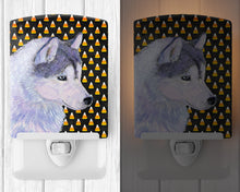 Load image into Gallery viewer, Siberian Husky Candy Corn Halloween Portrait Ceramic Night Light SS4257CNL