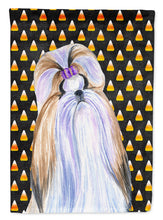 Load image into Gallery viewer, Shih Tzu Candy Corn Halloween Portrait Flag Canvas House Size