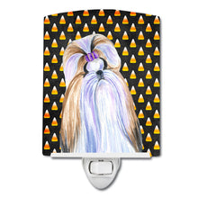 Load image into Gallery viewer, Shih Tzu Candy Corn Halloween Portrait Ceramic Night Light SS4258CNL