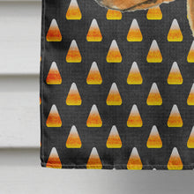 Load image into Gallery viewer, Min Pin Candy Corn Halloween Portrait Flag Canvas House Size