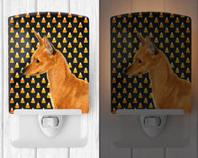 Load image into Gallery viewer, Min Pin Candy Corn Halloween Portrait Ceramic Night Light SS4259CNL