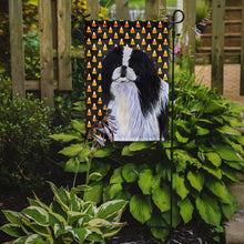 Load image into Gallery viewer, Japanese Chin Candy Corn Halloween Portrait Garden Flag – Decorative Outdoor Yard Flag