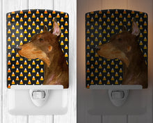 Load image into Gallery viewer, Doberman Candy Corn Halloween Portrait Ceramic Night Light SS4261CNL