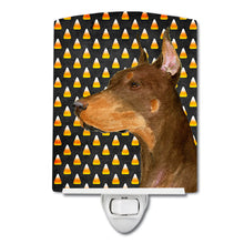 Load image into Gallery viewer, Doberman Candy Corn Halloween Portrait Ceramic Night Light SS4261CNL