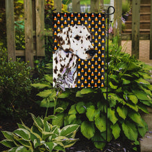 Load image into Gallery viewer, Dalmatian Candy Corn Halloween Portrait Garden Flag – Decorative Outdoor Yard Flag