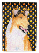Load image into Gallery viewer, Collie Smooth Candy Corn Halloween Portrait Flag Canvas House Size