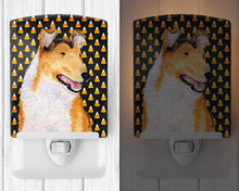 Load image into Gallery viewer, Collie Smooth Candy Corn Halloween Portrait Ceramic Night Light SS4263CNL