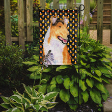 Load image into Gallery viewer, Collie Smooth Candy Corn Halloween Portrait Garden Flag – Decorative Outdoor Yard Flag