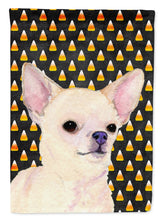 Load image into Gallery viewer, Chihuahua Candy Corn Halloween Portrait Flag Canvas House Size
