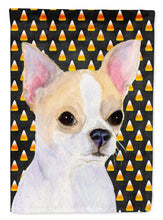 Load image into Gallery viewer, Chihuahua Candy Corn Halloween Portrait Garden Flag – Decorative Outdoor Yard Flag