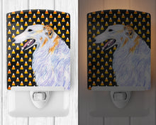 Load image into Gallery viewer, Borzoi Candy Corn Halloween Portrait Ceramic Night Light SS4268CNL