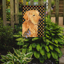 Load image into Gallery viewer, Golden Retriever Candy Corn Halloween Portrait Garden Flag – Decorative Outdoor Yard Flag