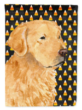 Load image into Gallery viewer, Golden Retriever Candy Corn Halloween Portrait Garden Flag – Decorative Outdoor Yard Flag