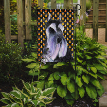 Load image into Gallery viewer, Schnauzer Candy Corn Halloween Portrait Garden Flag – Decorative Outdoor Yard Flag
