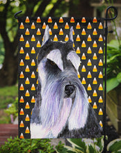 Load image into Gallery viewer, Schnauzer Candy Corn Halloween Portrait Garden Flag – Decorative Outdoor Yard Flag