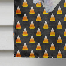 Load image into Gallery viewer, Fox Terrier Candy Corn Halloween Portrait Flag Canvas House Size