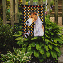 Load image into Gallery viewer, Fox Terrier Candy Corn Halloween Portrait Garden Flag – Decorative Outdoor Yard Flag