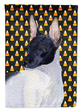 Load image into Gallery viewer, Rat Terrier Candy Corn Halloween Portrait Flag Canvas House Size