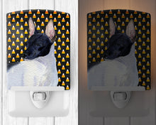 Load image into Gallery viewer, Rat Terrier Candy Corn Halloween Portrait Ceramic Night Light SS4273CNL