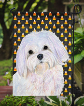 Load image into Gallery viewer, Maltese Candy Corn Halloween Portrait Garden Flag – Decorative Outdoor Yard Flag
