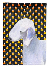 Load image into Gallery viewer, Bedlington Terrier Candy Corn Halloween Portrait Flag Canvas House Size