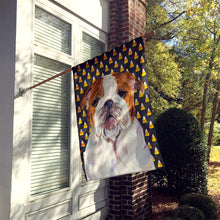 Load image into Gallery viewer, Bulldog English Candy Corn Halloween Portrait Flag Canvas House Size