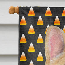 Load image into Gallery viewer, French Bulldog Candy Corn Halloween Portrait Flag Canvas House Size