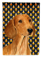 Load image into Gallery viewer, Dachshund Candy Corn Halloween Portrait Flag Canvas House Size